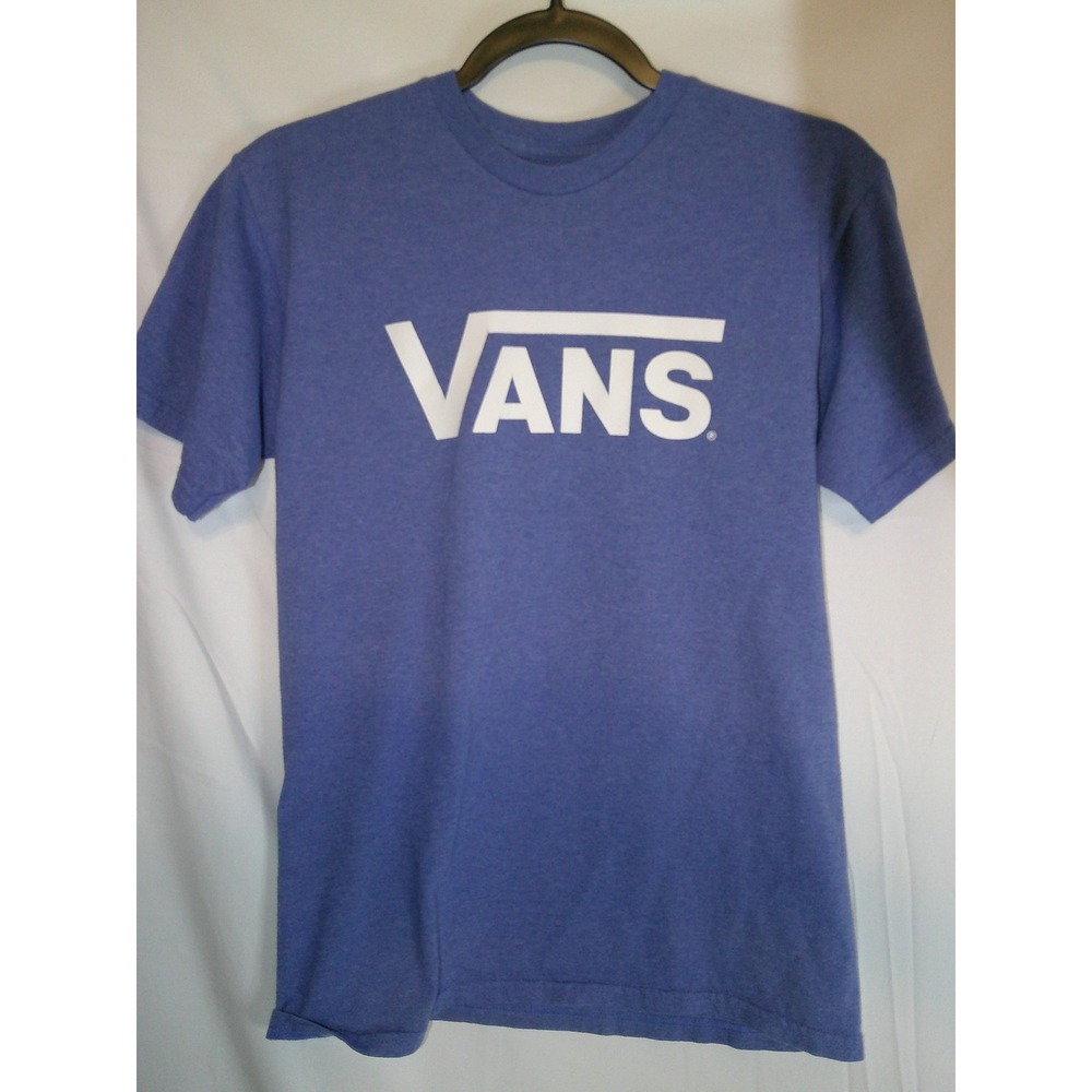 Vans Classic Logo T Shirt Blue Short Sleeve Crew Neck Size Small Mens Womens